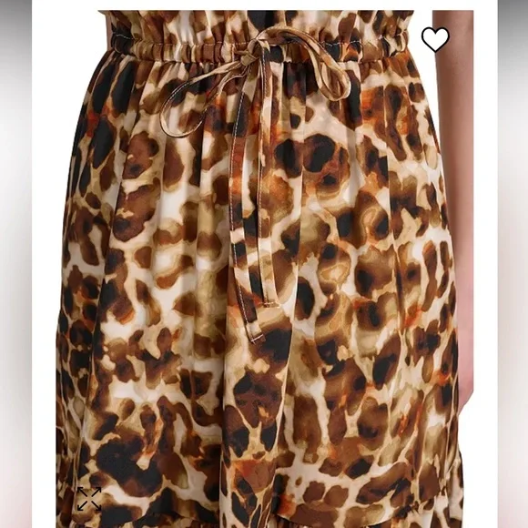 Calvin Klein Animal Print Tie Shoulder Maxi Dress Sz 4 - Picture 4 of 13